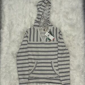 Roxy Striped Gray Hoodie small